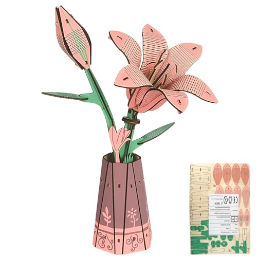 3D Puzzle Lilien, DIY-Blume Aus Holz, für Ihren Geburtstag/Valentinstag/Muttertag, DIY Zuhause Geschenke-Rot 3D Puzzle Lilien, DIY-Blume Aus Holz, für Ihren Geburtstag/Valentinstag/Muttertag, DIY Zuhause Geschenke-Rot von HO-SFSM