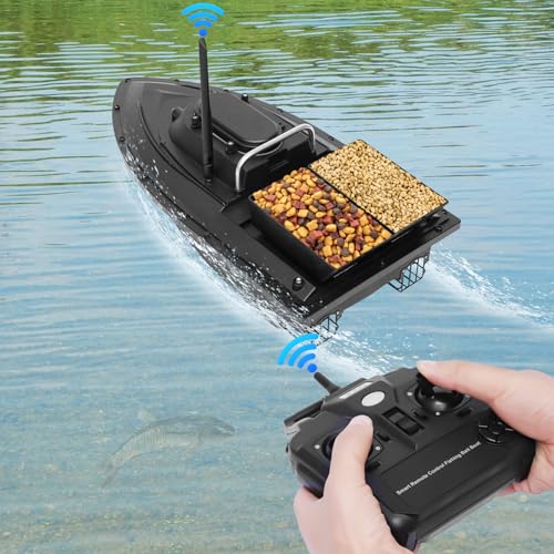 HOARLICN 500m Futterboot, Köderboot Fernbedienung Futterboote Köderboot Boot 1.8kg Beladung Fischköder Abs Futterboot RC Fischköder Boot mit unabhängige Köderboxen Lange Standby-Zeit HOARLICN 500m Futterboot, Köderboot Fernbedienung Futterboote Köderboot Boot 1.8kg Beladung Fischköder Abs Futterboot RC Fischköder Boot mit unabhängige Köderboxen Lange Standby-Zeit von HOARLICN