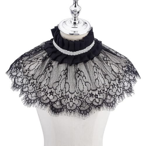 HOBBIESAY 1 Stück Schwarzer Rüschenkragen Renaissance Tüll Rüschenkragen Mehrlagiger Rüschenhals Falscher Kragen Kostümzubehör Für Frauen Und Männer Halloween Outfits Cosplay Verkleidung HOBBIESAY 1 Stück Schwarzer Rüschenkragen Renaissance Tüll Rüschenkragen Mehrlagiger Rüschenhals Falscher Kragen Kostümzubehör Für Frauen Und Männer Halloween Outfits Cosplay Verkleidung von HOBBIESAY