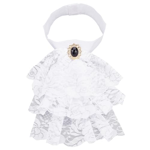 HOBBIESAY 1 Stück Weißer Jabot Kragen Spitzen Jabot Krawatte Gerüschter Abnehmbarer Kragen Weißer Kolonialkragen Kostümzubehör Für Damen Outfits Cosplay Kostüm HOBBIESAY 1 Stück Weißer Jabot Kragen Spitzen Jabot Krawatte Gerüschter Abnehmbarer Kragen Weißer Kolonialkragen Kostümzubehör Für Damen Outfits Cosplay Kostüm von HOBBIESAY