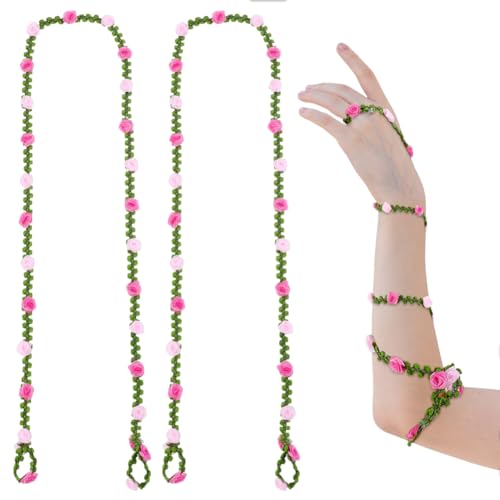 HOBBIESAY 2 Stück Blumen Armwickel Romantische Florale Armwickel Feenprinzessin Renaissance Festival Cosplay Kostümzubehör Für Hochzeitstanz Fotoshooting DIY Dekoration von HOBBIESAY