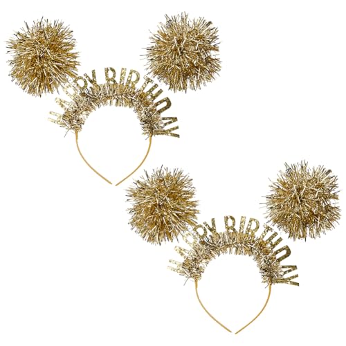 HOBBIESAY 2er Set Goldene Bommel Geburtstag Haarreifen Kunststoff Haarschmuck Cosplay Fluffy Pom-Poms Haarreifen für Frauen Geburtstagsgeschenke DIY Haaraccessoires HOBBIESAY 2er Set Goldene Bommel Geburtstag Haarreifen Kunststoff Haarschmuck Cosplay Fluffy Pom-Poms Haarreifen für Frauen Geburtstagsgeschenke DIY Haaraccessoires von HOBBIESAY