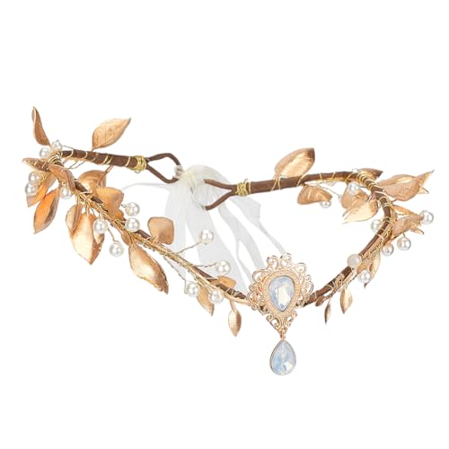 HOBBIESAY Gold Fee Blumen Stirnband Hochzeit Haarranke Blattgold Braut Accessoires Boho Stirnband Für Frauen Braut Kopfschmuck Cosplay Geburtstagsabschlussball Partys von HOBBIESAY