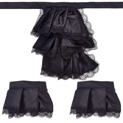 HOBBIESAY Spitzen Jabot Manschetten Set Schwarz Abnehmbare Falsche Ärmel Kolonialer Unisex Spitzen Jabot Kragen Und Manschetten Kostüm Zubehör Für Frauen Und Männer Halloween Cosplay Verkleidung HOBBIESAY Spitzen Jabot Manschetten Set Schwarz Abnehmbare Falsche Ärmel Kolonialer Unisex Spitzen Jabot Kragen Und Manschetten Kostüm Zubehör Für Frauen Und Männer Halloween Cosplay Verkleidung von HOBBIESAY