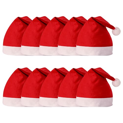 HOBBOY Weihnachtsmütze 10 Stück Weihnachtsmützen-Set Erwachsene Nikolausmütze Familien-Weihnachtsmütze Für Weihnachtsdekoration, Weihnachtsfeier, Weihnachtsessen mit der Familie HOBBOY Weihnachtsmütze 10 Stück Weihnachtsmützen-Set Erwachsene Nikolausmütze Familien-Weihnachtsmütze Für Weihnachtsdekoration, Weihnachtsfeier, Weihnachtsessen mit der Familie von HOBBOY