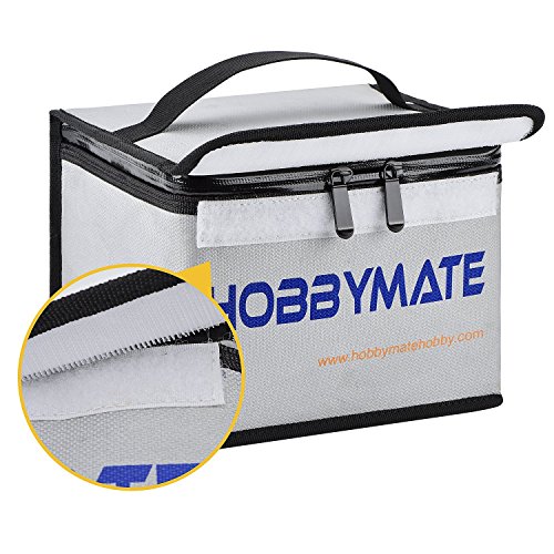 Hobbymate Lipo Batterie-Safe Tasche, Lipo Akku Schutz Tasche, Feuerfest Explosionsfest Beutel zum rc Hobby Akku Laden und Aufbewahren von HOBBYMATE