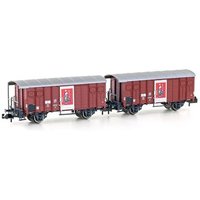 HOBBYTRAIN H24257 N 2er Set gedeckte Güterwagen K3 "Zirkus Knie", SBB, Ep. III von HOBBYTRAIN