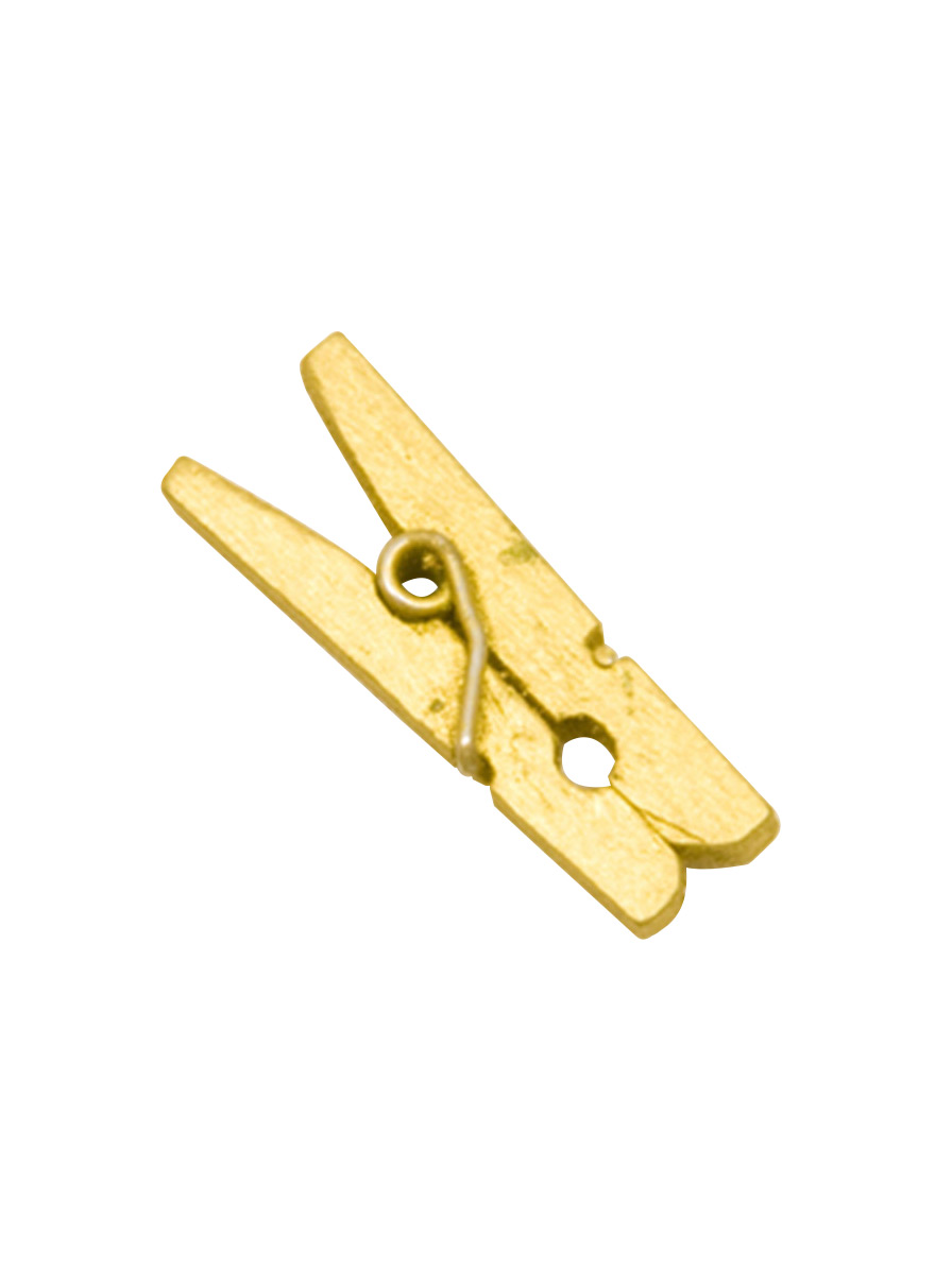 10 Mini Wäscheklammern Holz Gold von HOBI