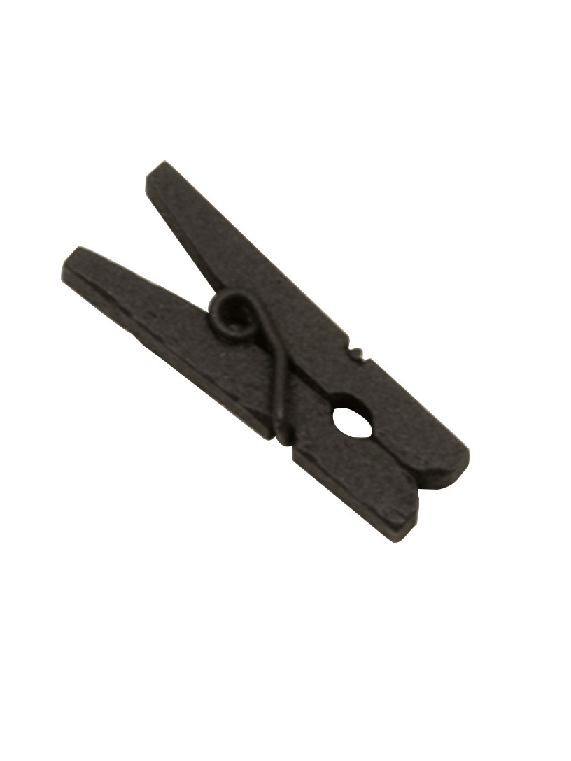10 Mini Wäscheklammern Holz Schwarz von HOBI