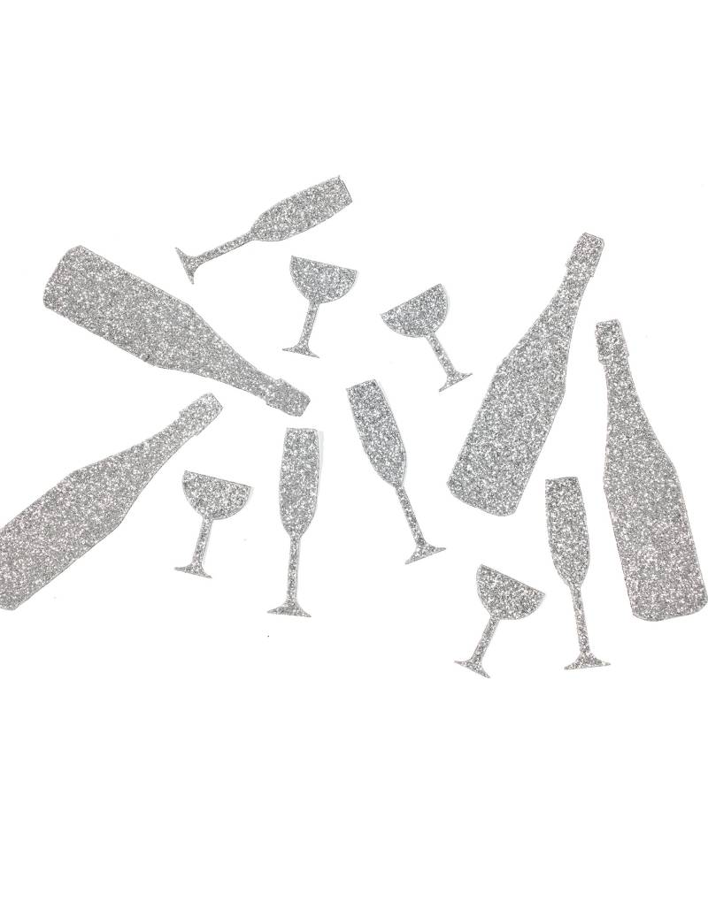 12 Tischkonfetti Champagner silber 10 g von HOBI