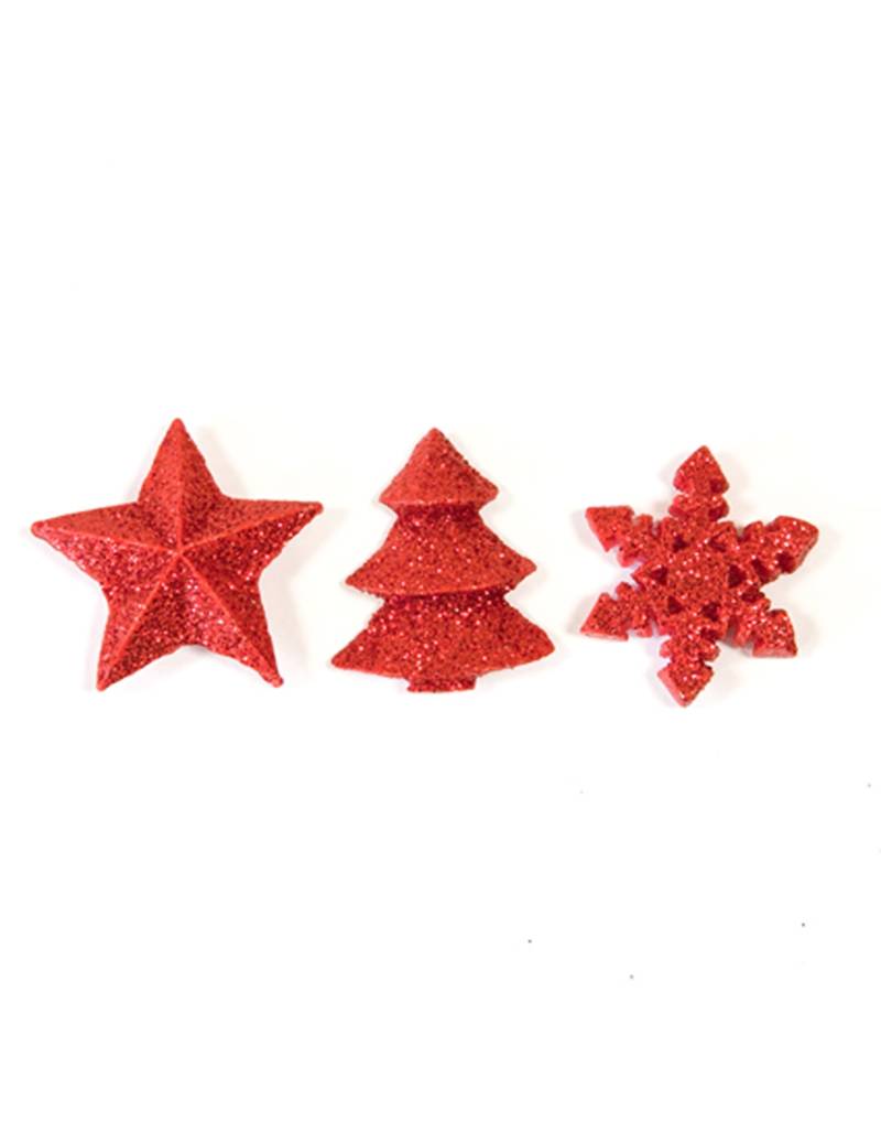 12 rote Glitzer-Tischdekorationen Weihnachten 2,5 cm 12 rote Glitzer-Tischdekorationen Weihnachten 2,5 cm von HOBI