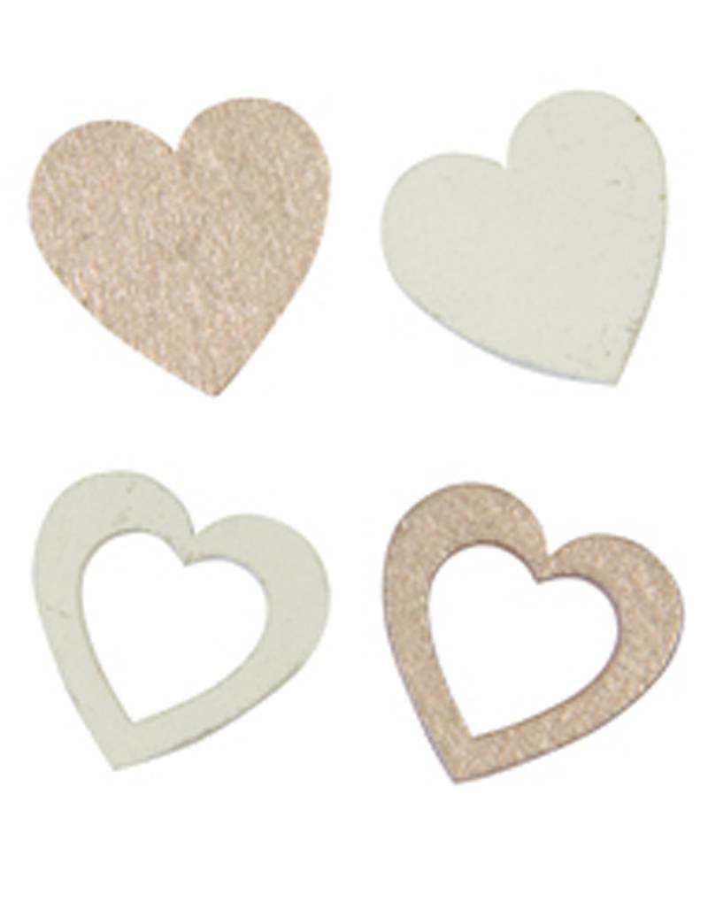 12er-Pack Holz-Konfetti Herzen Weiß + Roségold 2 x 2 cm für Hochzeiten 12er-Pack Holz-Konfetti Herzen Weiß + Roségold 2 x 2 cm für Hochzeiten von HOBI