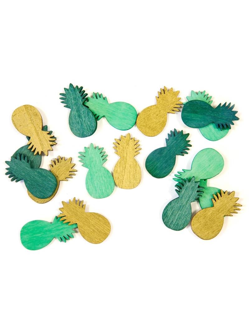 18er Set Tischkonfetti Ananas in Gold und Grün 10g Tropen-Look 18er Set Tischkonfetti Ananas in Gold und Grün 10g Tropen-Look von HOBI