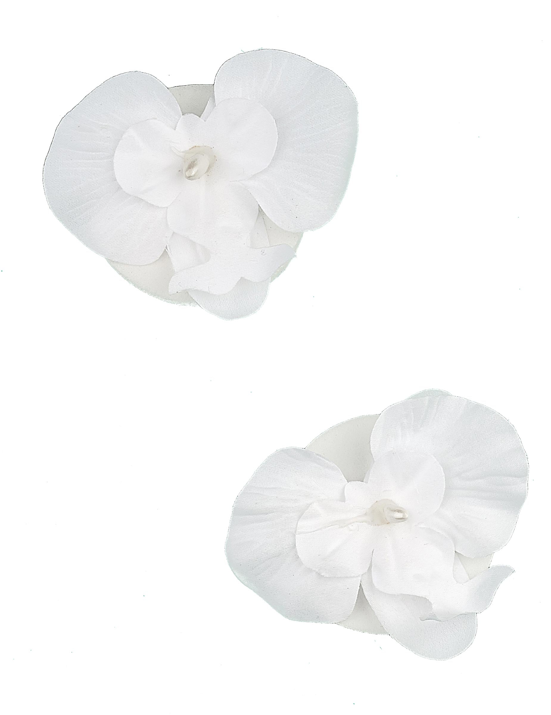 2 schwimmende Orchideen in Weiß 6x8cm mit Perle von HOBI