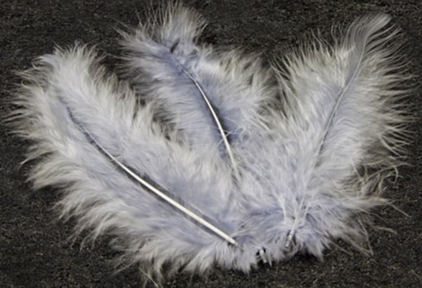 20 Deko Federn Grau 5,5 cm von HOBI