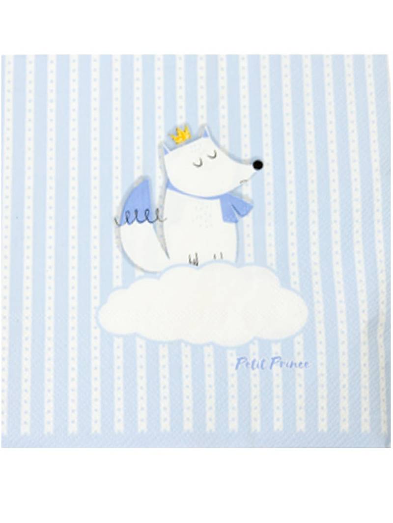 20 Papierservietten kleiner Prinz Fuchs weiß-blau 33x33 cm 20 Papierservietten kleiner Prinz Fuchs weiß-blau 33x33 cm von HOBI
