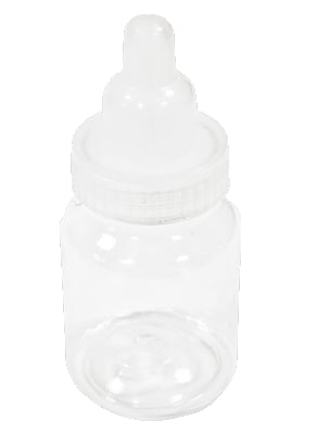 3 transparente Babyfläschchen 9 x 4 cm für Gastgeschenke 3 transparente Babyfläschchen 9 x 4 cm für Gastgeschenke von HOBI