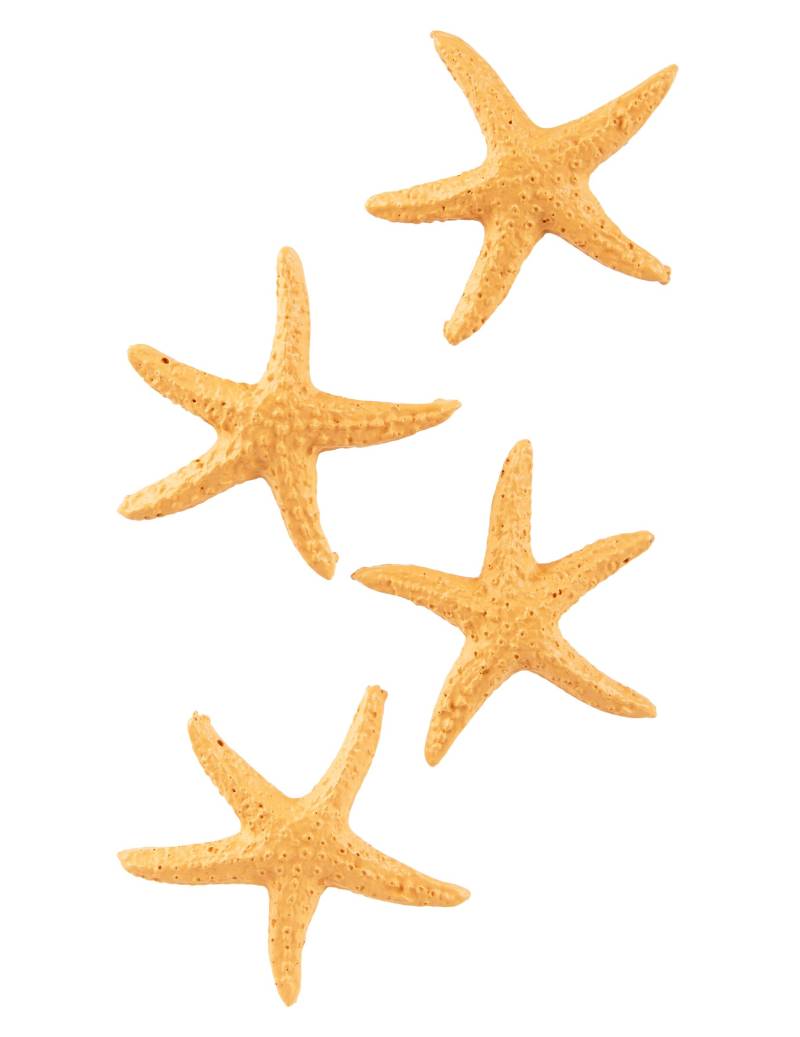 4 Deko-Seesterne Harz, 4,5 cm, orange-beige von HOBI