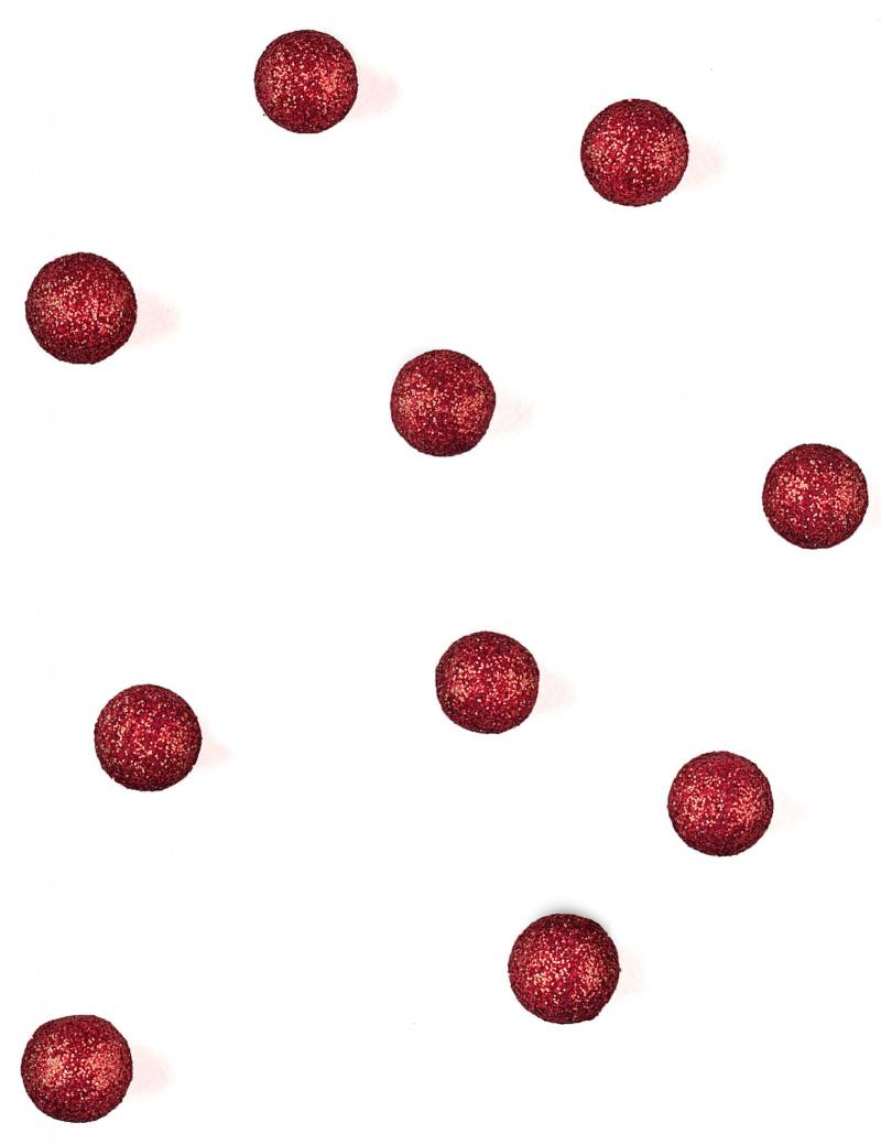 40 rote Glitzer-Dekokugeln 10 mm aus Schaumstoff 40 rote Glitzer-Dekokugeln 10 mm aus Schaumstoff von HOBI