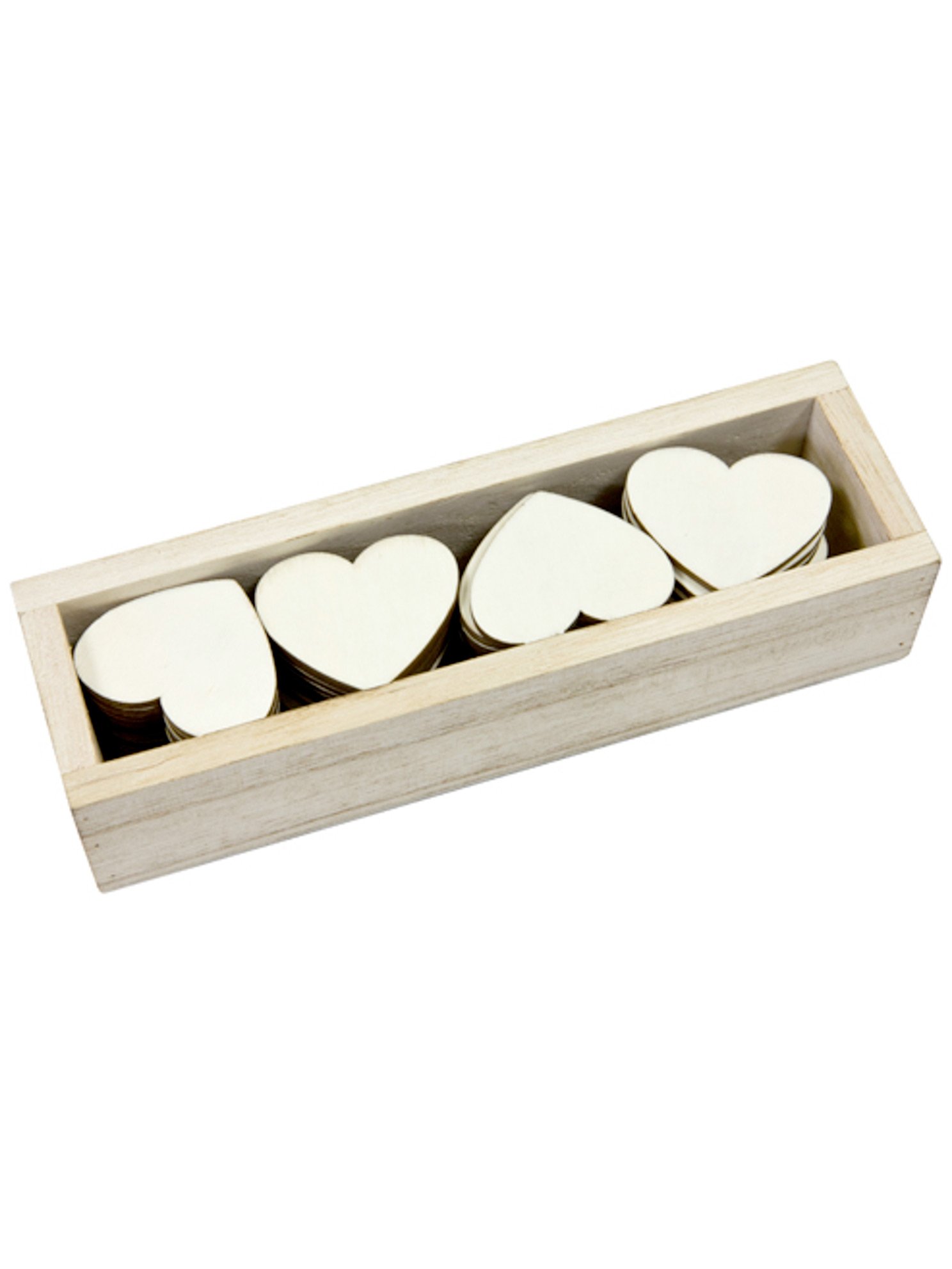 48 Holzherzen Streudeko Box 4 cm von HOBI