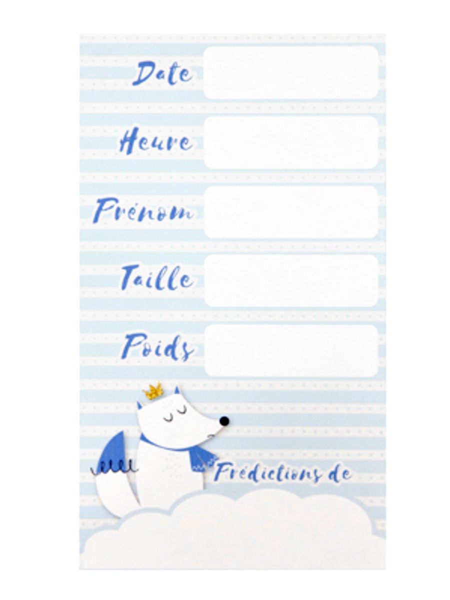 6 Baby Shower Tippkarten Blau 7 x 12,5 cm mit Fuchs-Motiv 6 Baby Shower Tippkarten Blau 7 x 12,5 cm mit Fuchs-Motiv von HOBI