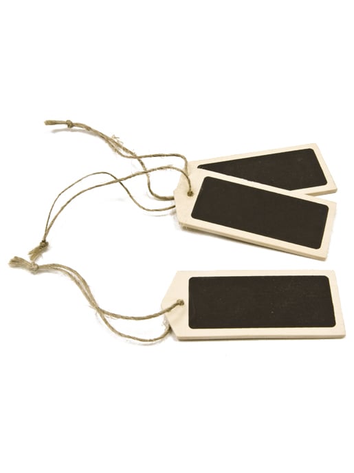 6 Kreidetafel-Etiketten Holz zum Hängen 7 x 3 cm von HOBI