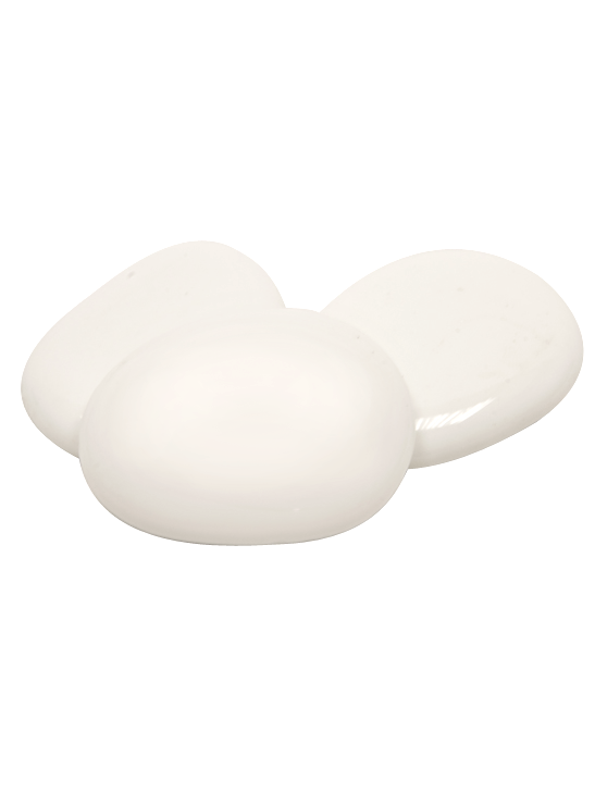 6 Platzkartenhalter Glas Kieselstein Weiß 3,5 x 4,5 cm von HOBI