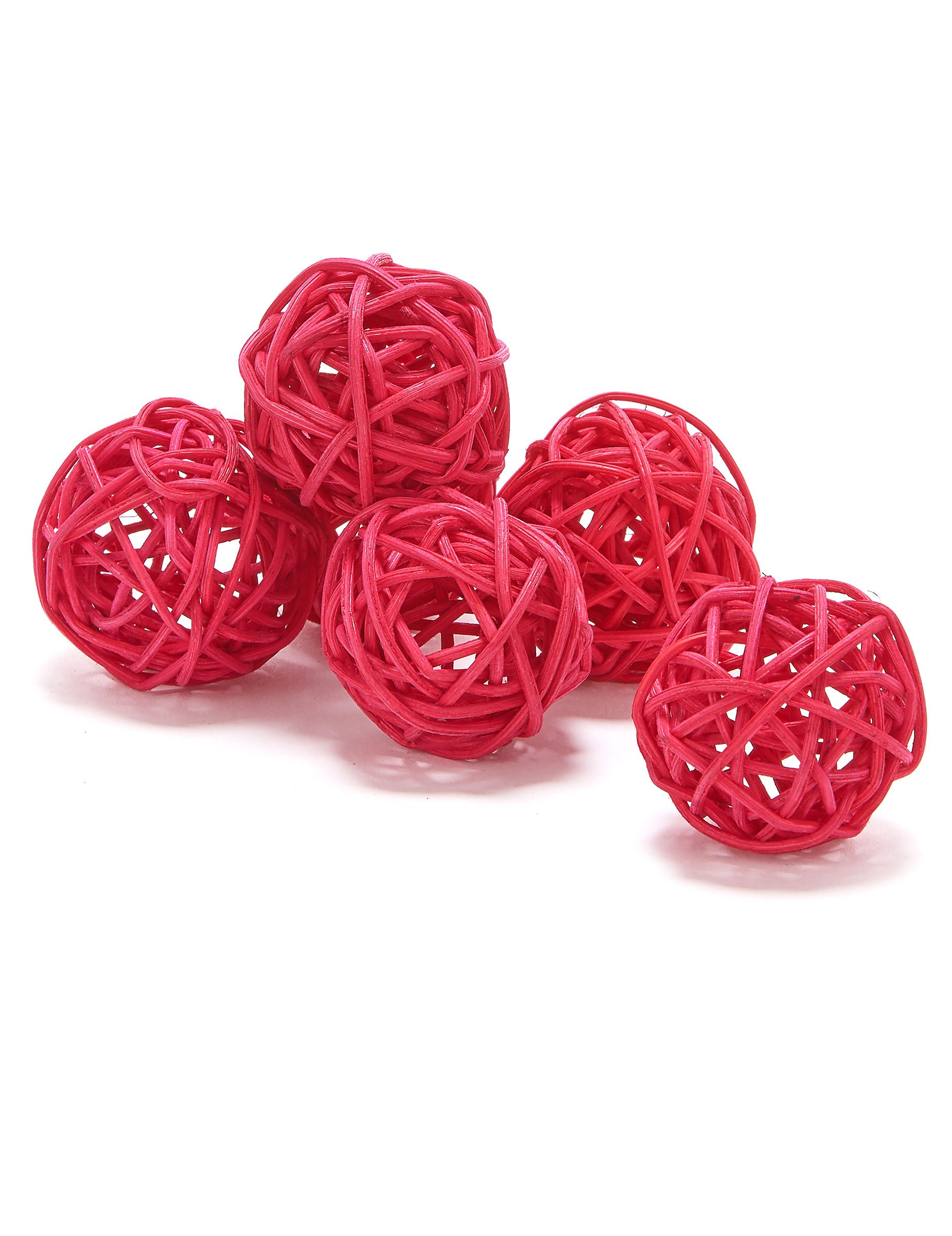 6 Rattan Kugeln Rot 3,5 cm von HOBI