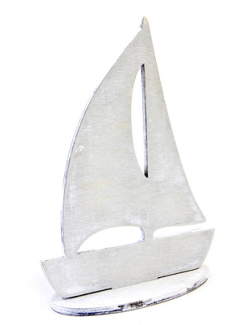 Deko Segelboot Grau 15 x 11 cm von HOBI