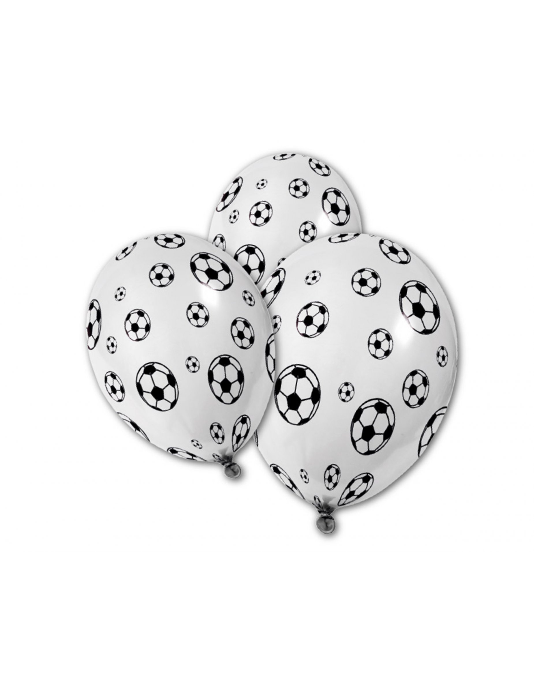 Fussball-Luftballons 5 Stück weiss-schwarz 36x30cm von HOBI