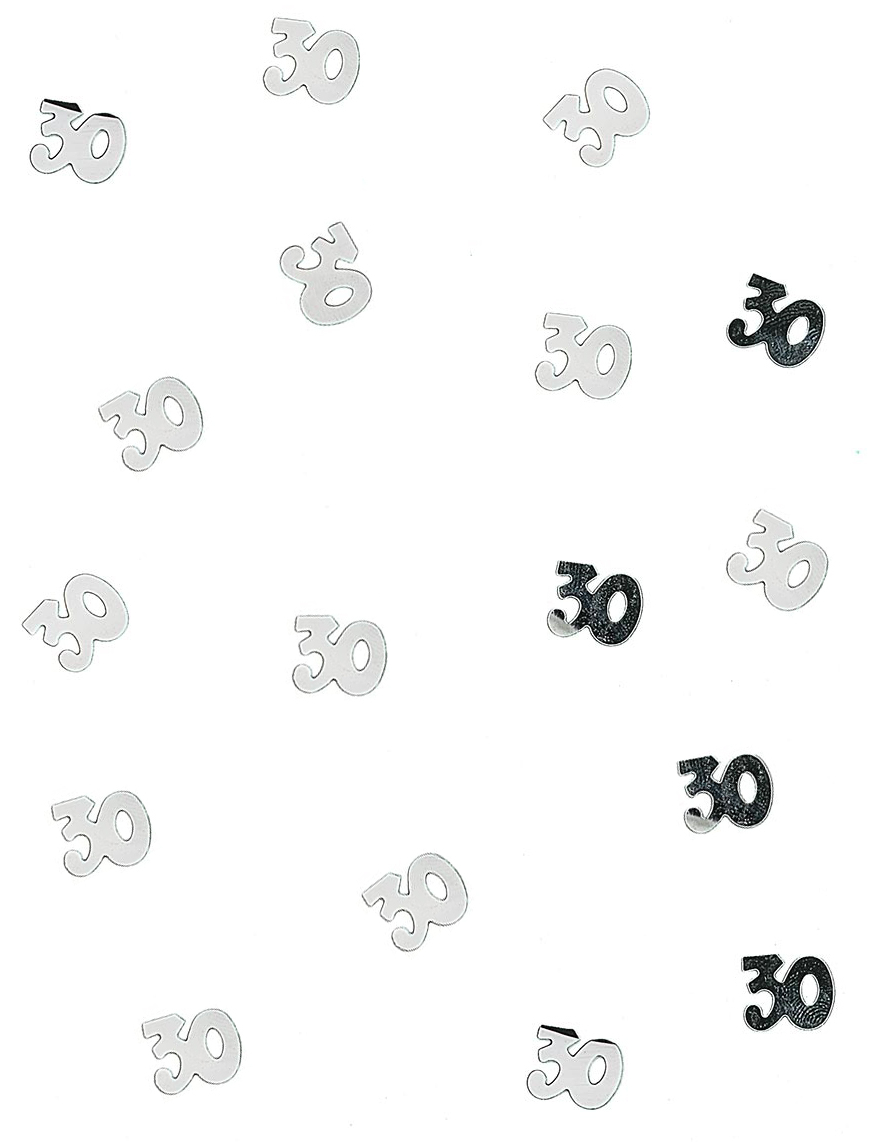 Geburtstags Tischdekoration Konfetti Zahl 30 silber 10g Geburtstags Tischdekoration Konfetti Zahl 30 silber 10g von HOBI