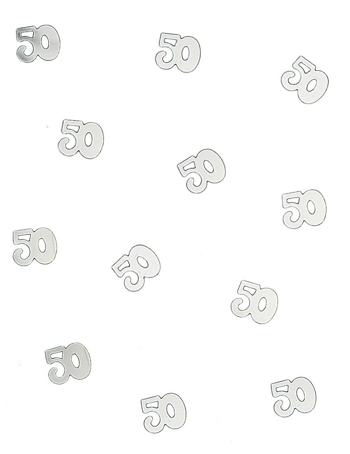 Geburtstags Tischdekoration Konfetti Zahl 50 silber 10g Geburtstags Tischdekoration Konfetti Zahl 50 silber 10g von HOBI