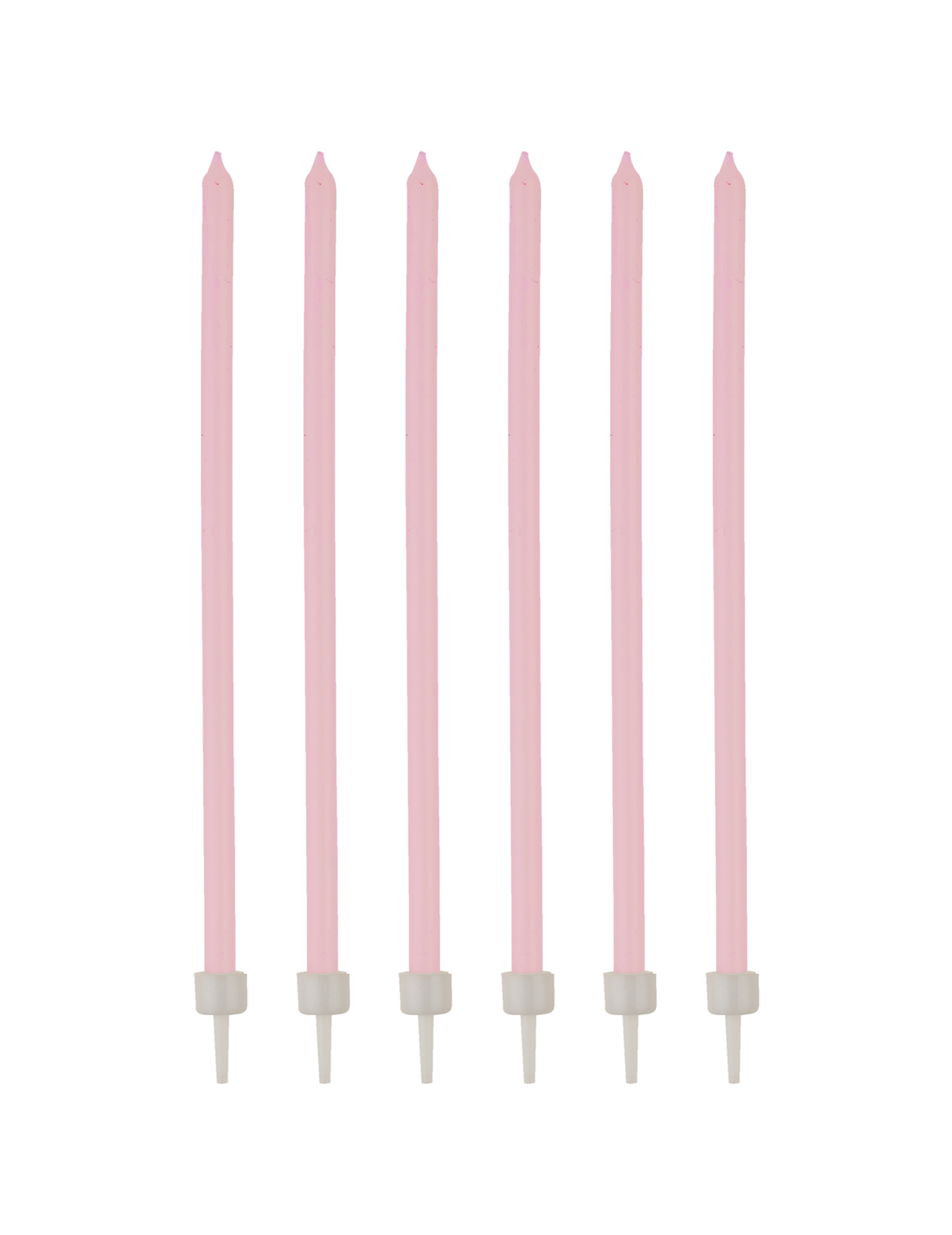 Geburtstagskerzen mit Halter 16 Stück rosa-weiss 12cm von HOBI