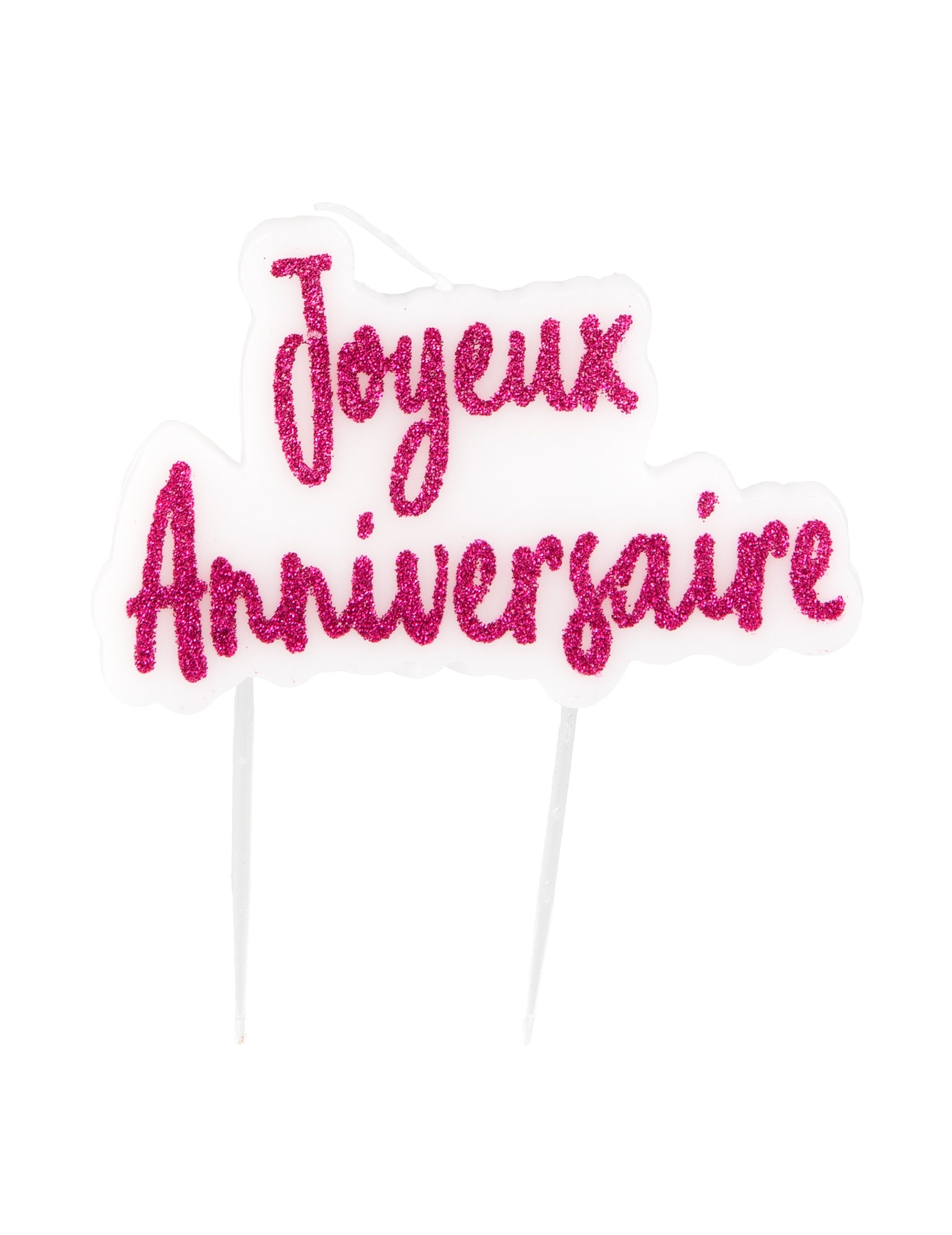 Happy Birthday Kuchenkerze auf Stecker, Fuchsia von HOBI