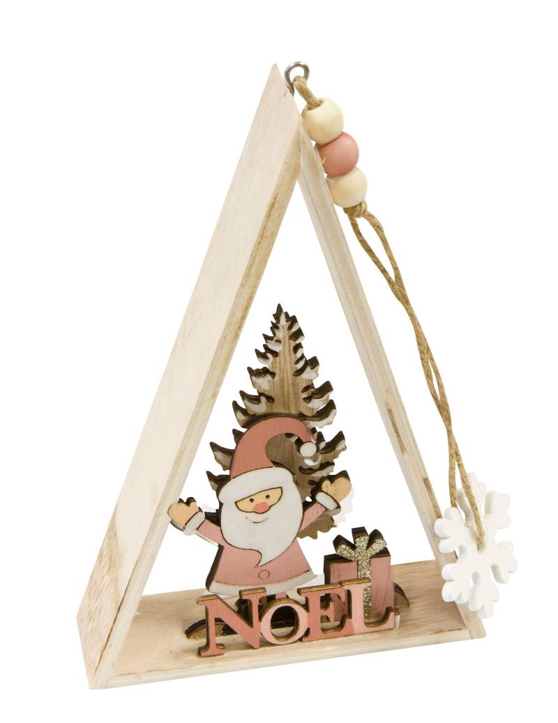 Holzanhänger Weihnachtsmann Rosa 29 x 6 x 3,5 cm von HOBI