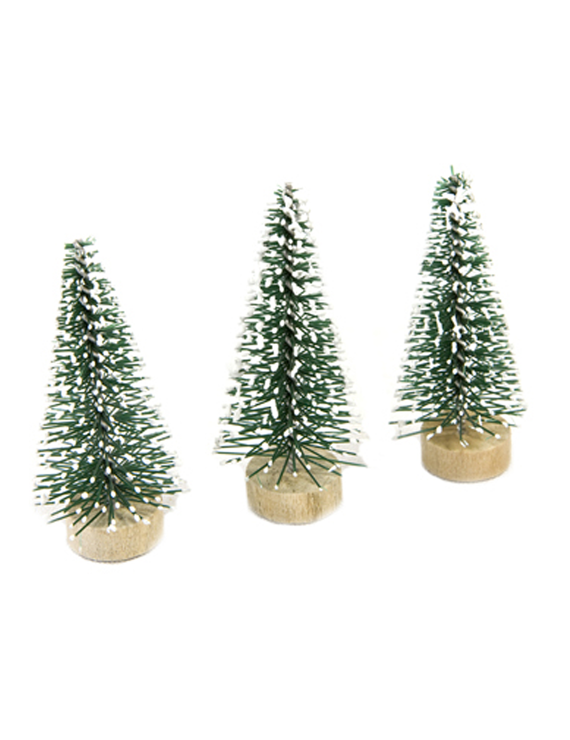 Künstliche Tannenbäume Weihnachtsdeko 3 Stück grün-weiss 5 cm von HOBI