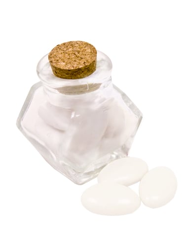 Mini Glas Tintenfass-Form Glasbehälter mit Kork 5 cm von HOBI