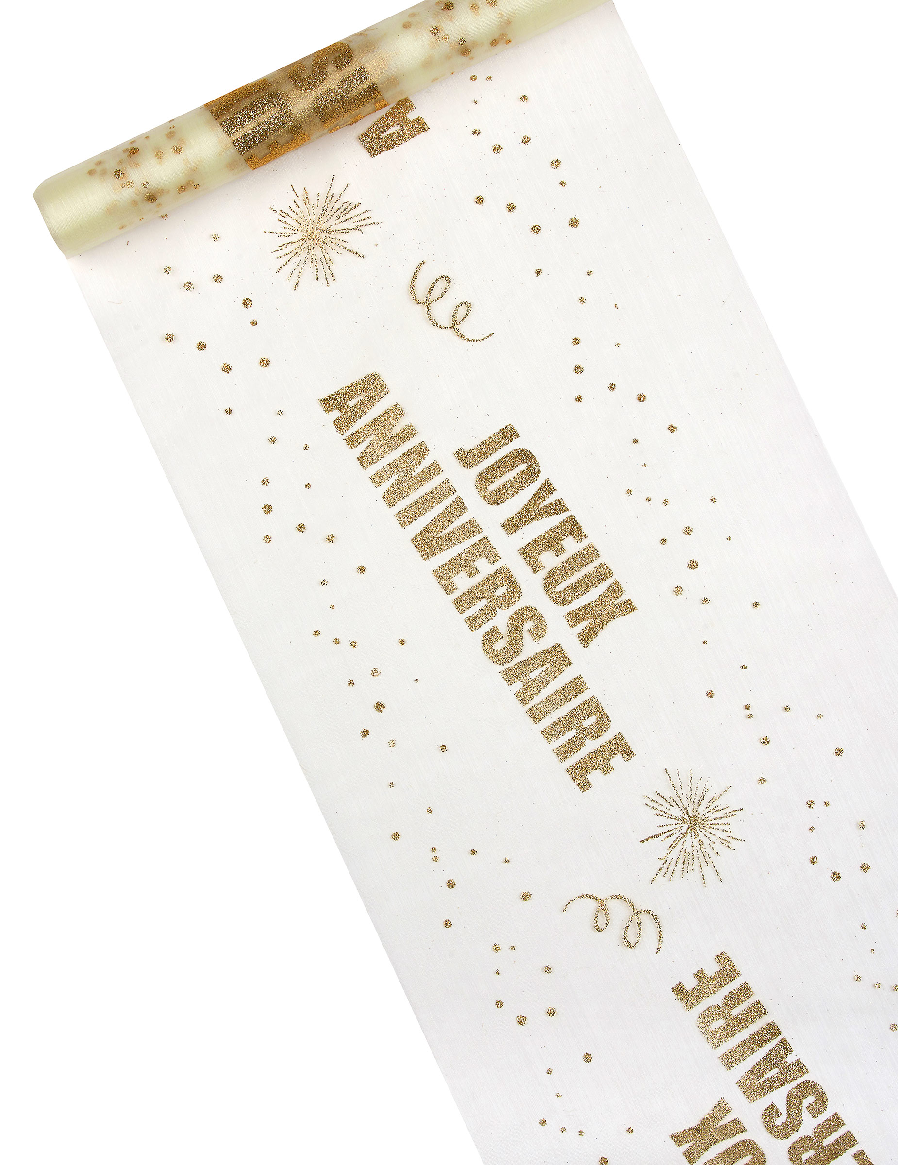 Organza Tischläufer Happy Birthday Gold 29 cm x 5 m Organza Tischläufer Happy Birthday Gold 29 cm x 5 m von HOBI