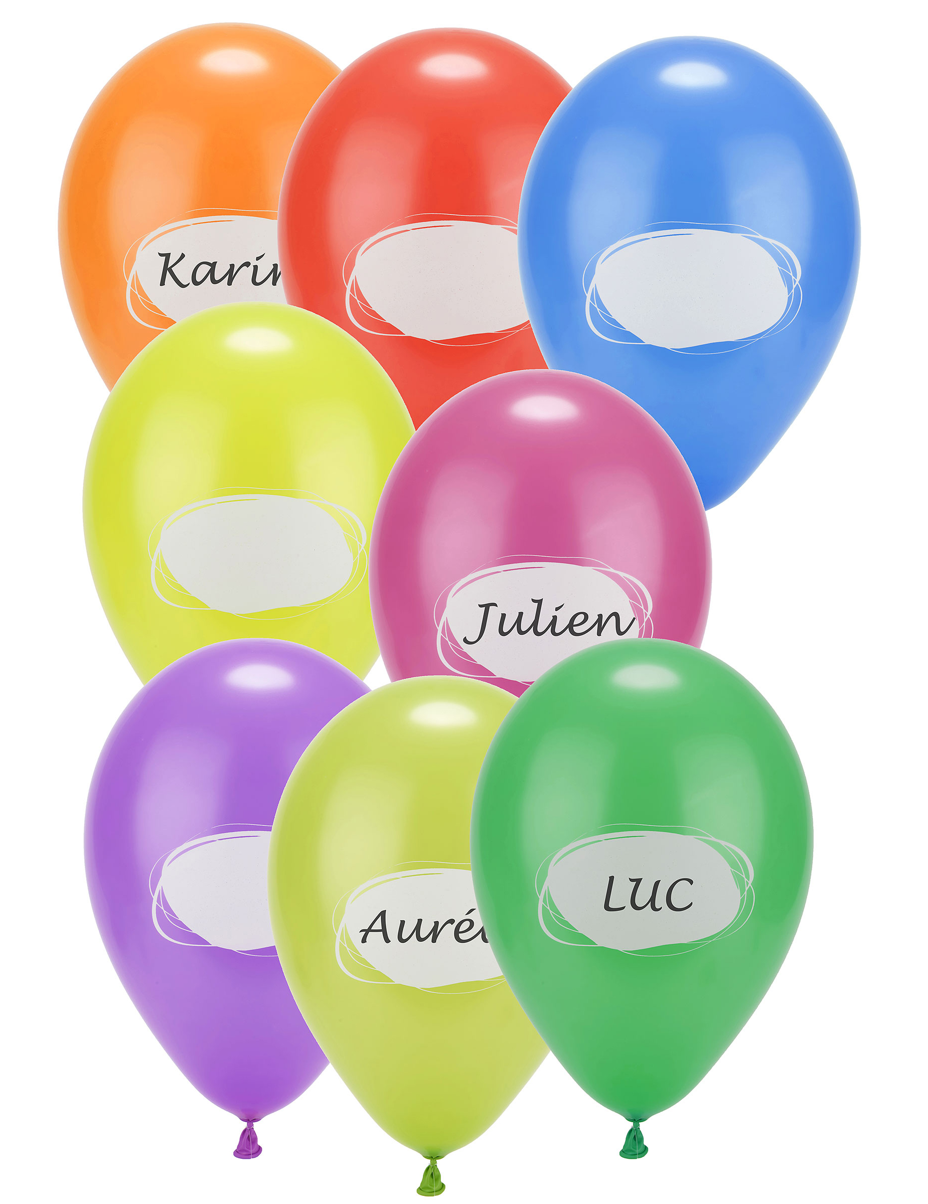Partyballons zum Beschriften Namensballons 8 Stück bunt 30cm Partyballons zum Beschriften Namensballons 8 Stück bunt 30cm von HOBI