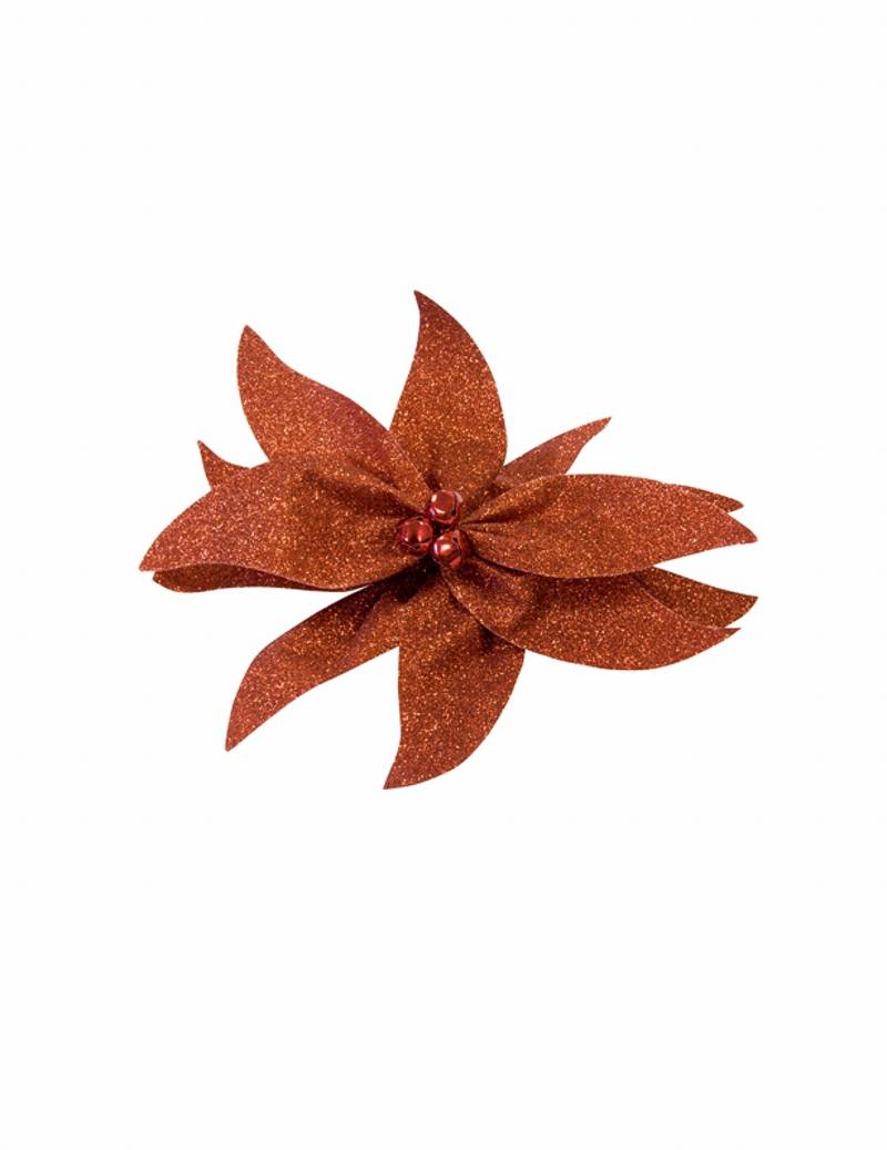 Poinsettia Schleife mit Glöckchen Rot Glitzernd 20 cm Tischdeko Poinsettia Schleife mit Glöckchen Rot Glitzernd 20 cm Tischdeko von HOBI