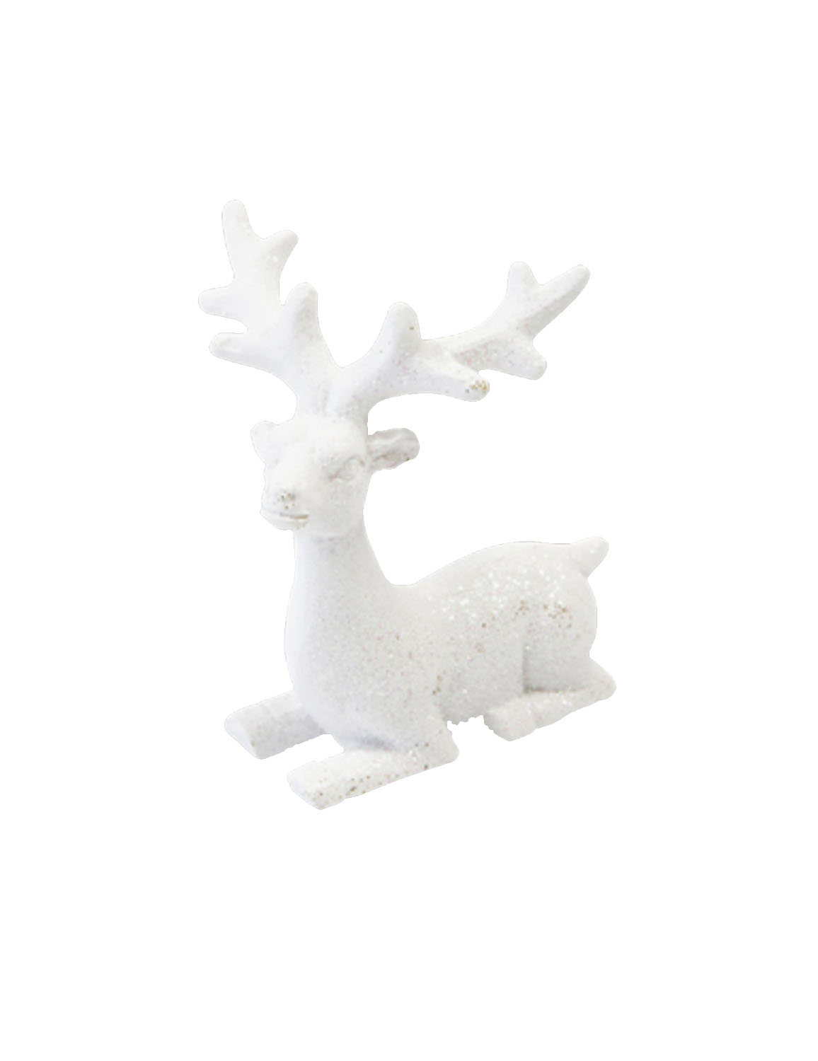 Rentier-Dekofigur aus Harz Weihnachts-Deko weiß 6,6 cm von HOBI