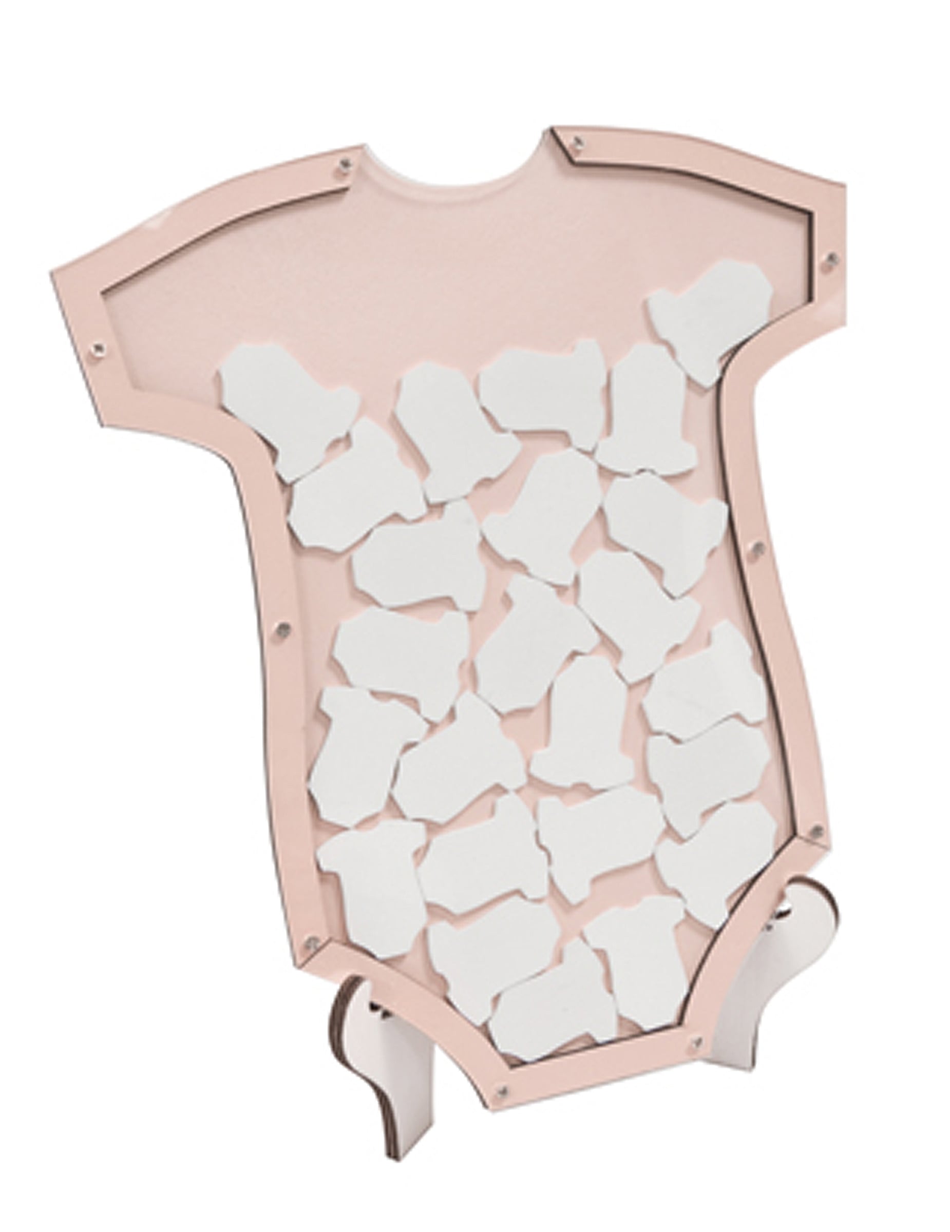Rosa Baby-Body Rahmen Gästebuch 24 Teile 25 x 24 cm aus Holz Baby Shower von HOBI