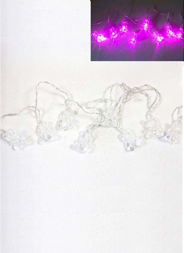 Rosa Bären-Lichterkette 1,6 m mit 10 LEDs Rosa Bären-Lichterkette 1,6 m mit 10 LEDs von HOBI