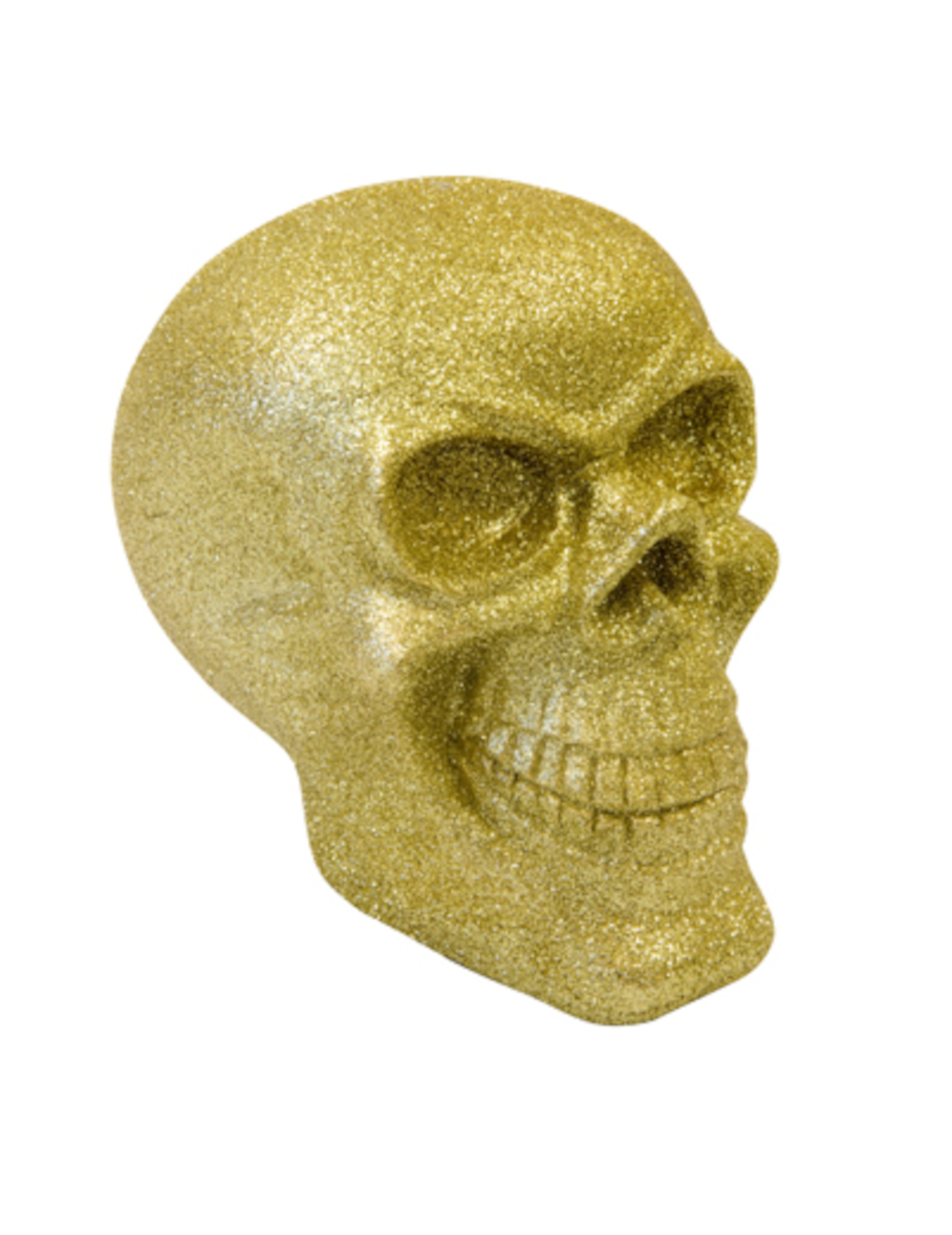 Schädel Dekoration Harz gold-glitzer 13 cm Schädel Dekoration Harz gold-glitzer 13 cm von HOBI