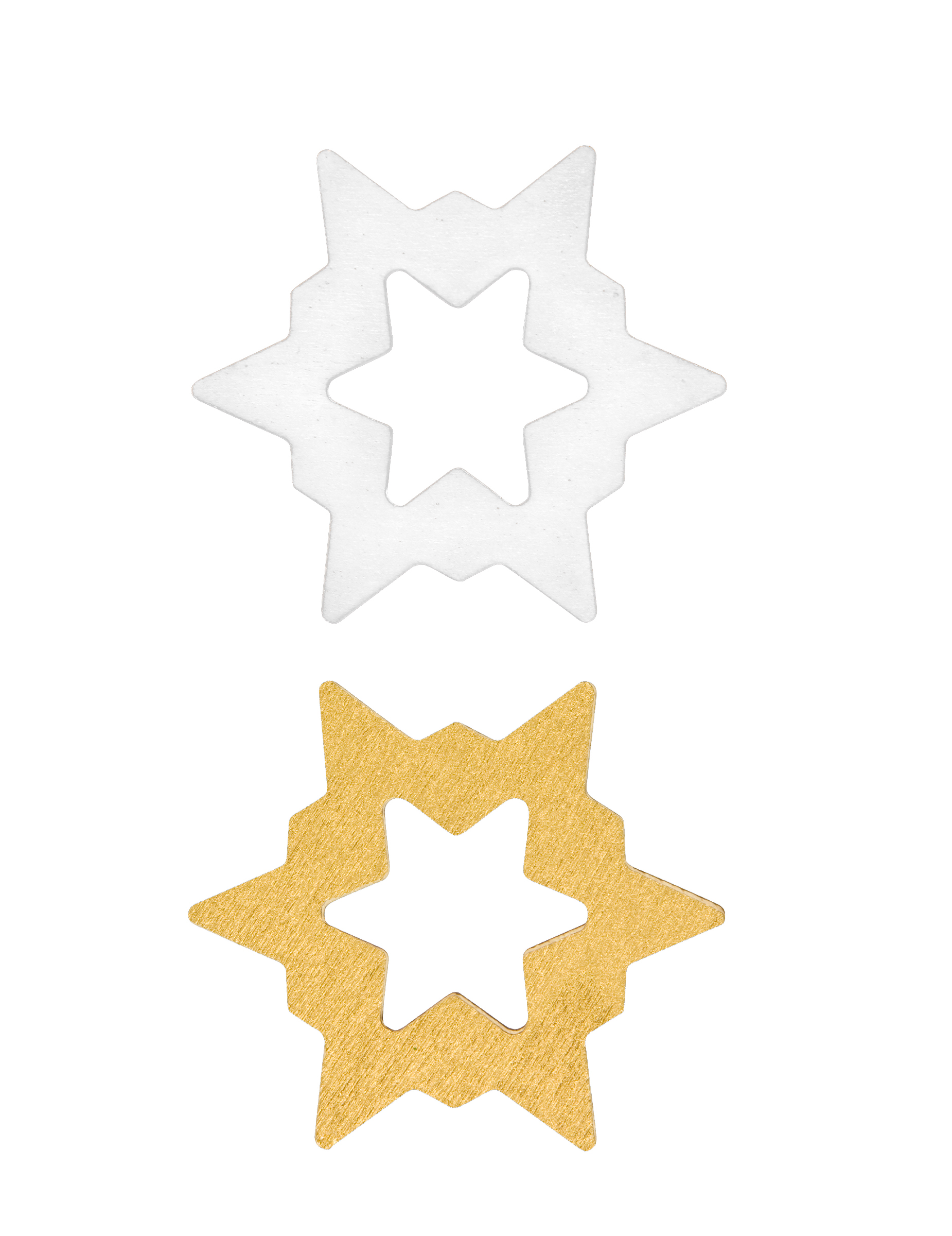 Sternen-Konfetti aus Holz Weihnachts-Tischdeko 8 Stück weiß-goldfarben 5 x 4,4 cm Sternen-Konfetti aus Holz Weihnachts-Tischdeko 8 Stück weiß-goldfarben 5 x 4,4 cm von HOBI