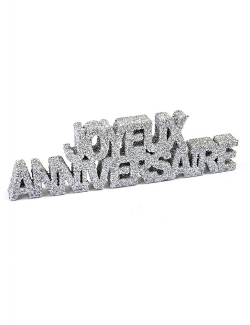 Tischdeko Happy Birthday Glitzer silber 12 x 3,8 x 0,8 cm Polystyrol Tischdeko Happy Birthday Glitzer silber 12 x 3,8 x 0,8 cm Polystyrol von HOBI