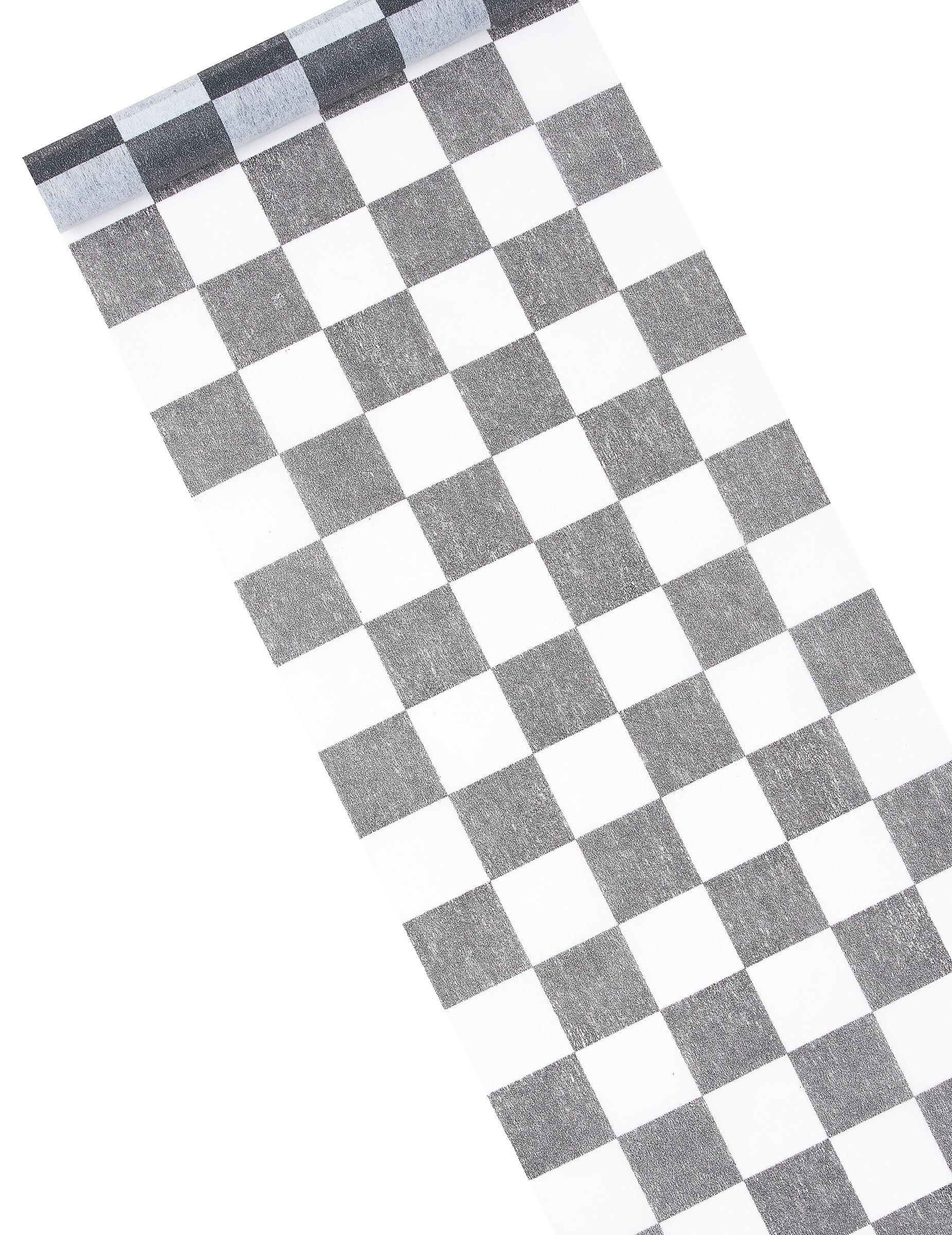 Tischläufer mit Karomuster schwarz-weiss 5m x 27cm Tischläufer mit Karomuster schwarz-weiss 5m x 27cm von HOBI