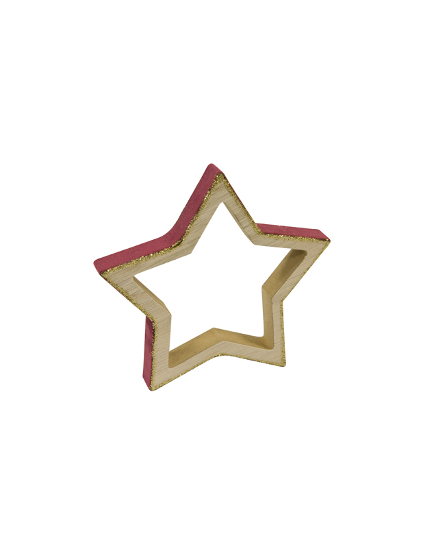 Weihnachts-Sternendeko aus Holz und Samt braun-rosafarben 12 cm Weihnachts-Sternendeko aus Holz und Samt braun-rosafarben 12 cm von HOBI