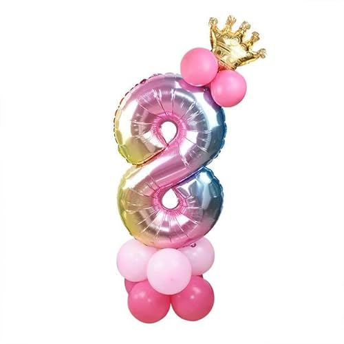 13 Teile/satz Geburtstag Ballons Regenbogen Anzahl Folien Ballons Kinder 1-9. Geburtstag Party Dekorationen Ballons Alles Gute Zum Geburtstag Ballon von HOCEDO