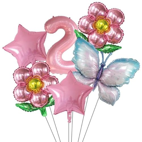 6 teile/satz Schmetterling 40 zoll Anzahl Ballons Rosa Blau Sonnenblume Baby Dusche Dekor Helium Ballon Geburtstag Party Hochzeit Liefert von HOCEDO